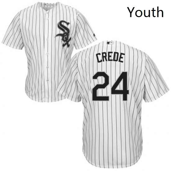 Youth Majestic Chicago White Sox 24 Joe Crede Authentic White Home Cool Base MLB Jersey